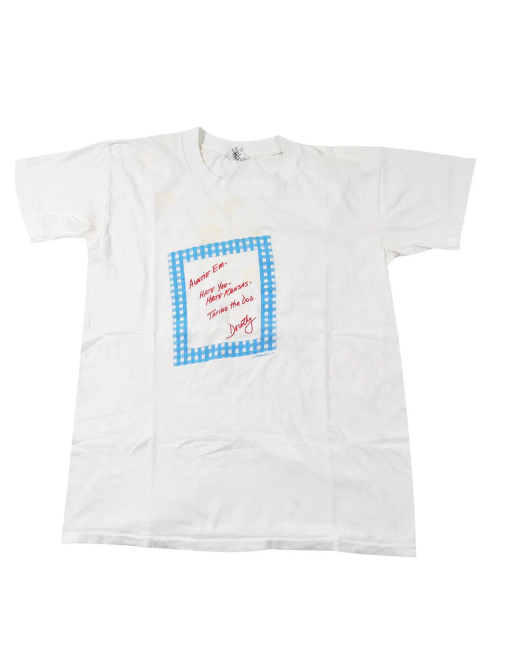 Vintage Wizard of Oz Dorthy Stanley DeSantis 90s Movie Shirt White Size Medium